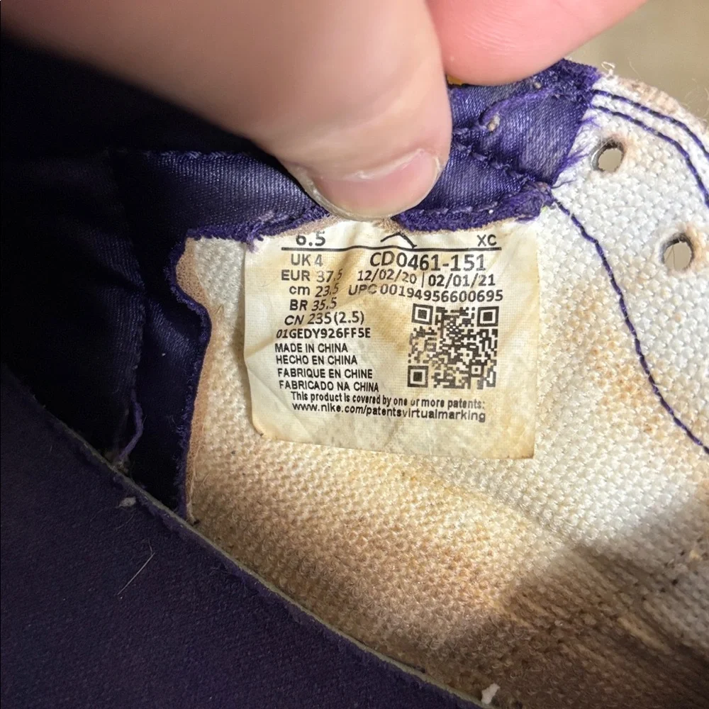 Jordan 1 High OG Court Purple 6.5